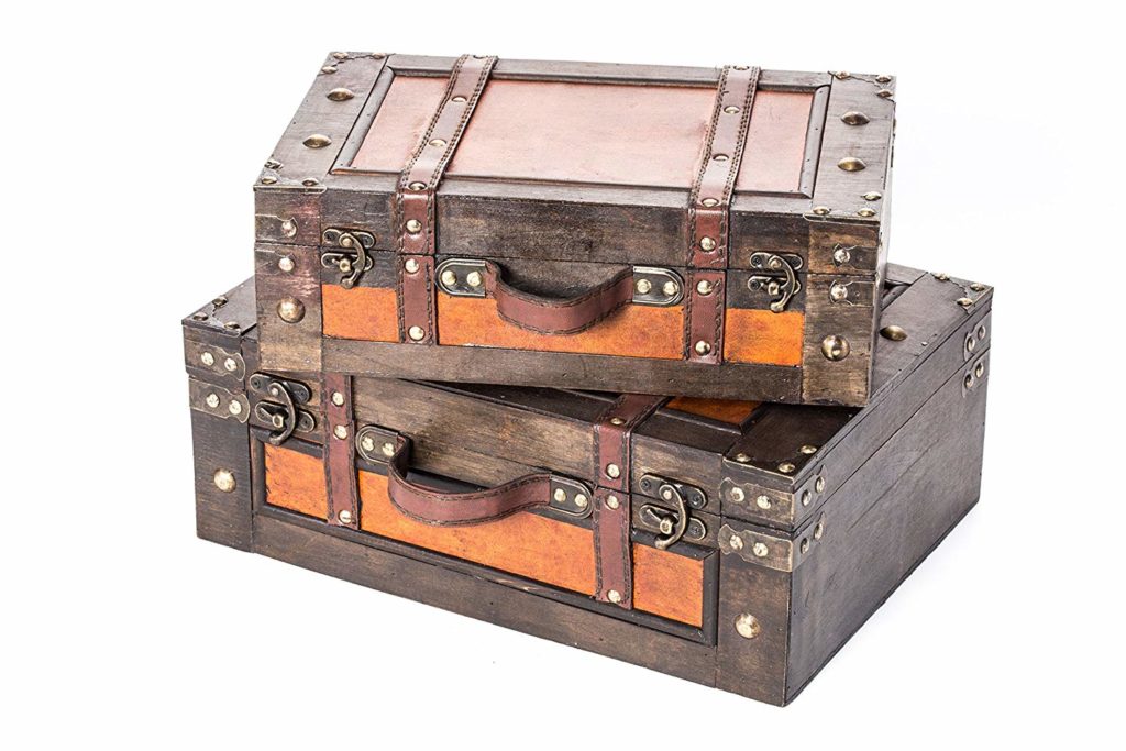  Vintage Style Wood Decorative Suitcases 