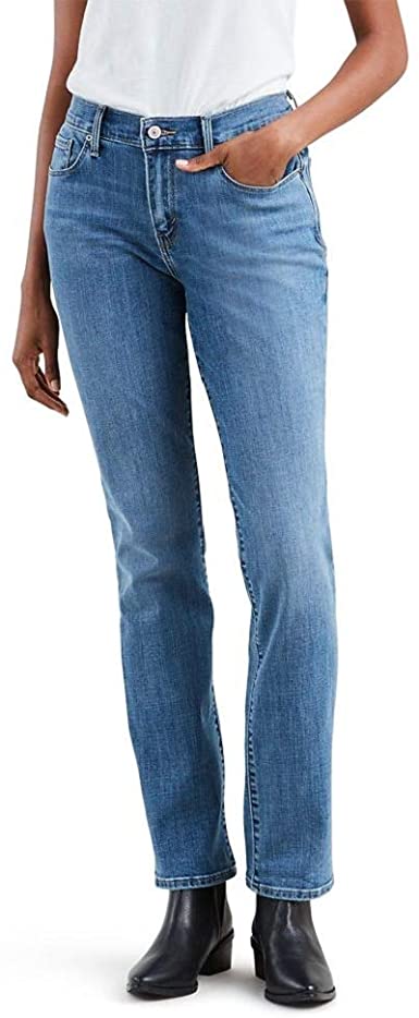 blue straight levi's jeans