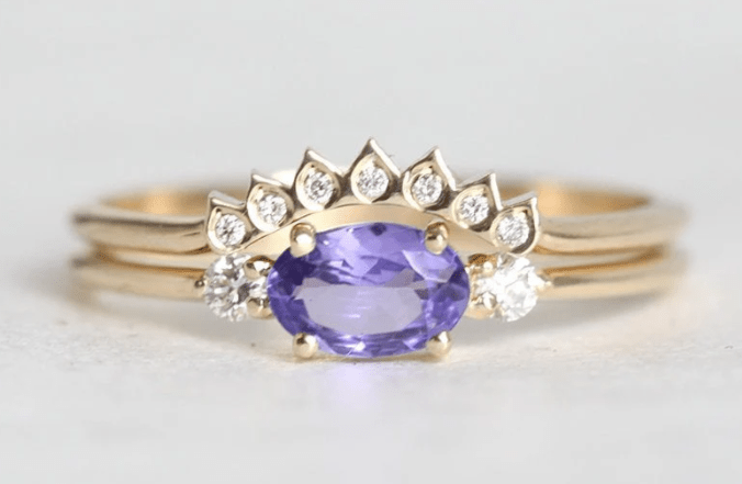 Unique gemstone engagement ring we’re loving