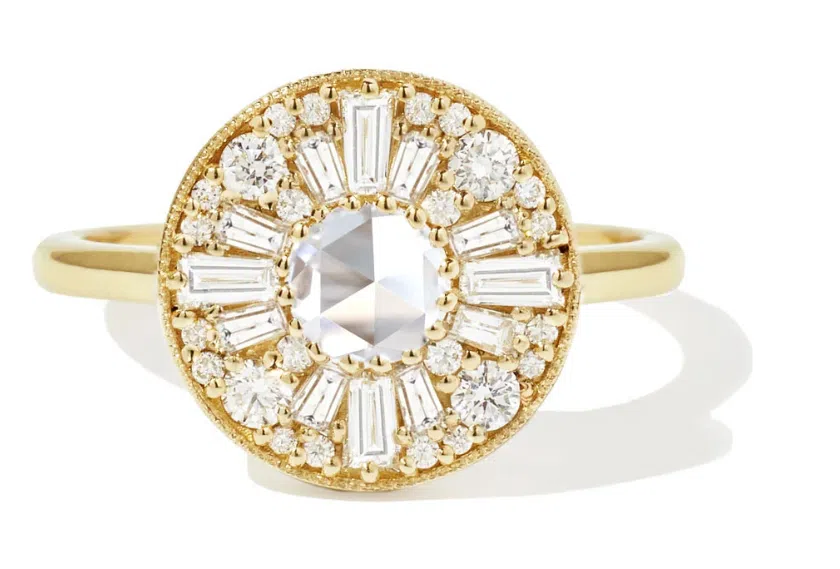 Soft, romantic sparkle with timeless rose-cut diamonds.
