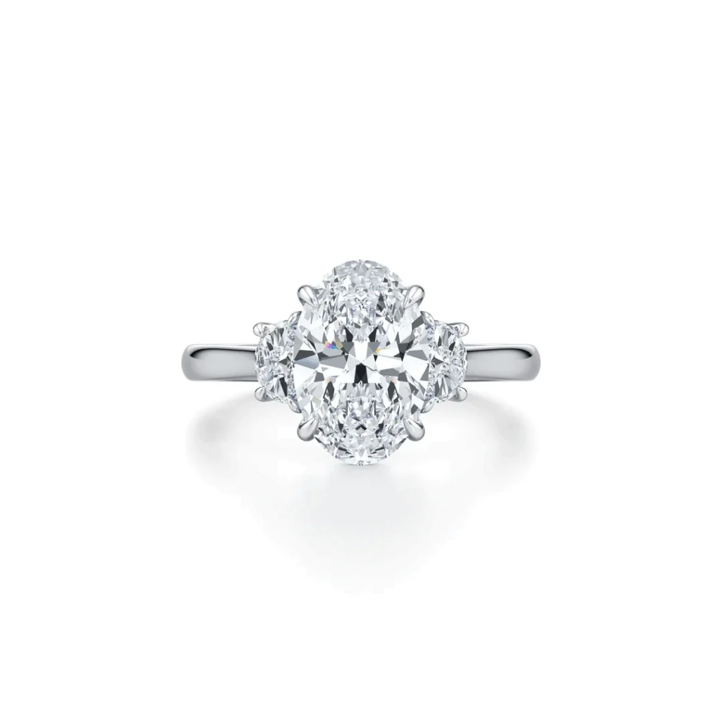 Chelsea Oval Three Stone Lab Diamond Engagement Ring