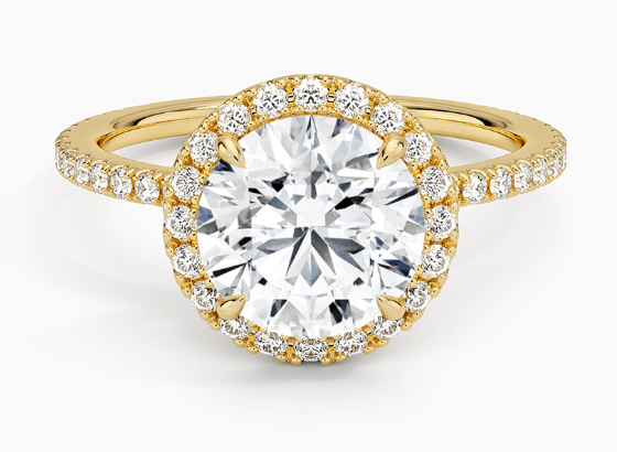 Waverly Halo Diamond Engagement Ring in 18K Yellow Gold