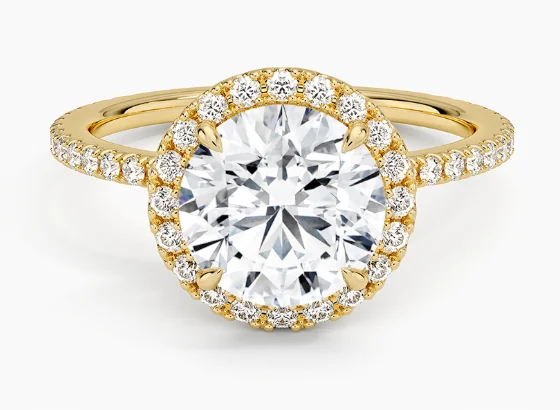 Waverly Halo Diamond Engagement Ring in 18K Yellow Gold