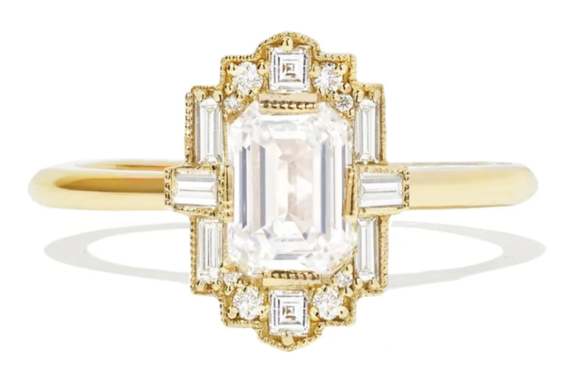 Understated glamour with a sharp, geometric twist.