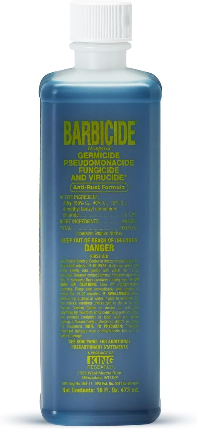 Barbicide disinfectant concentrate, 16 ounce pint bottle