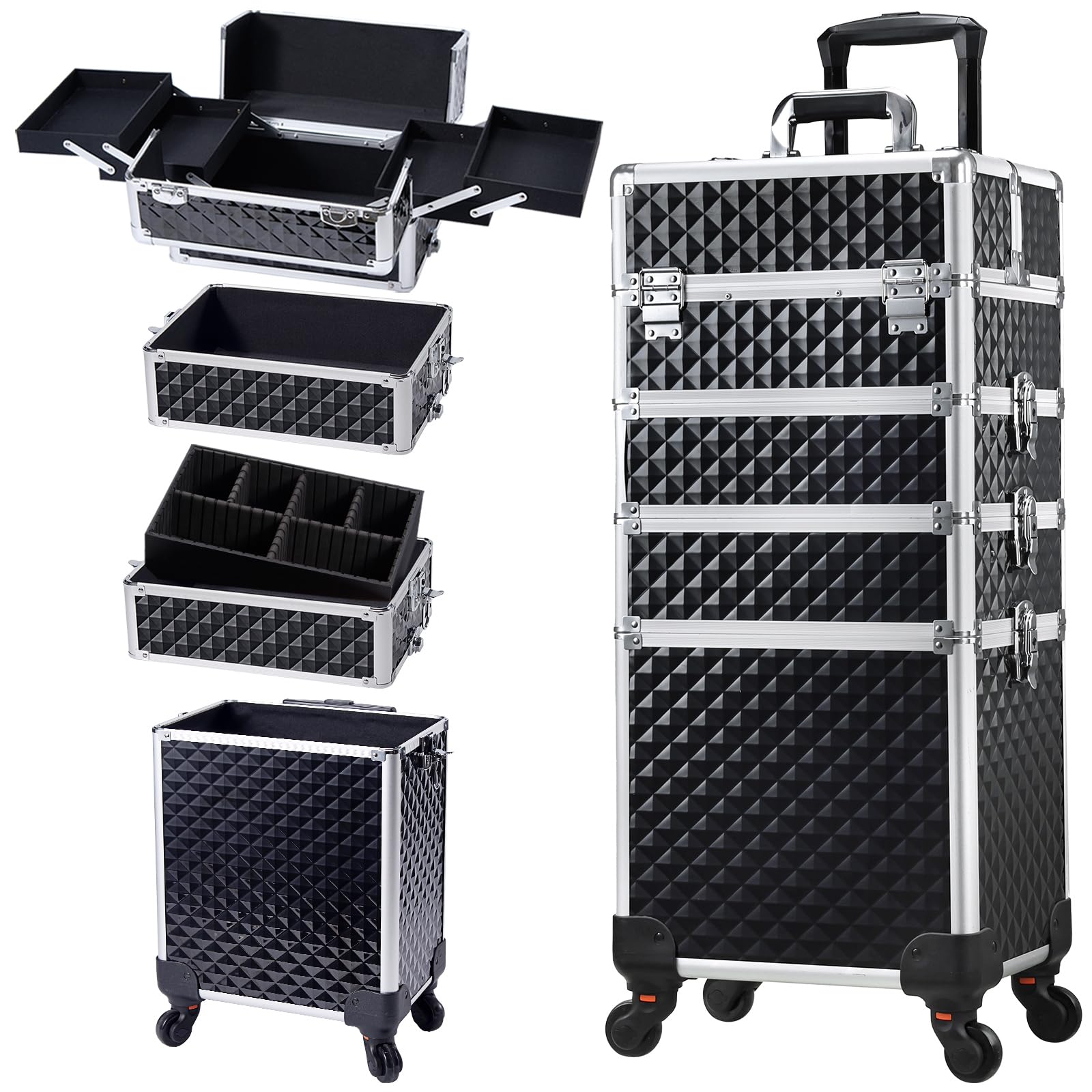 Stagiant 4-in-1 rolling makeup case on wheels