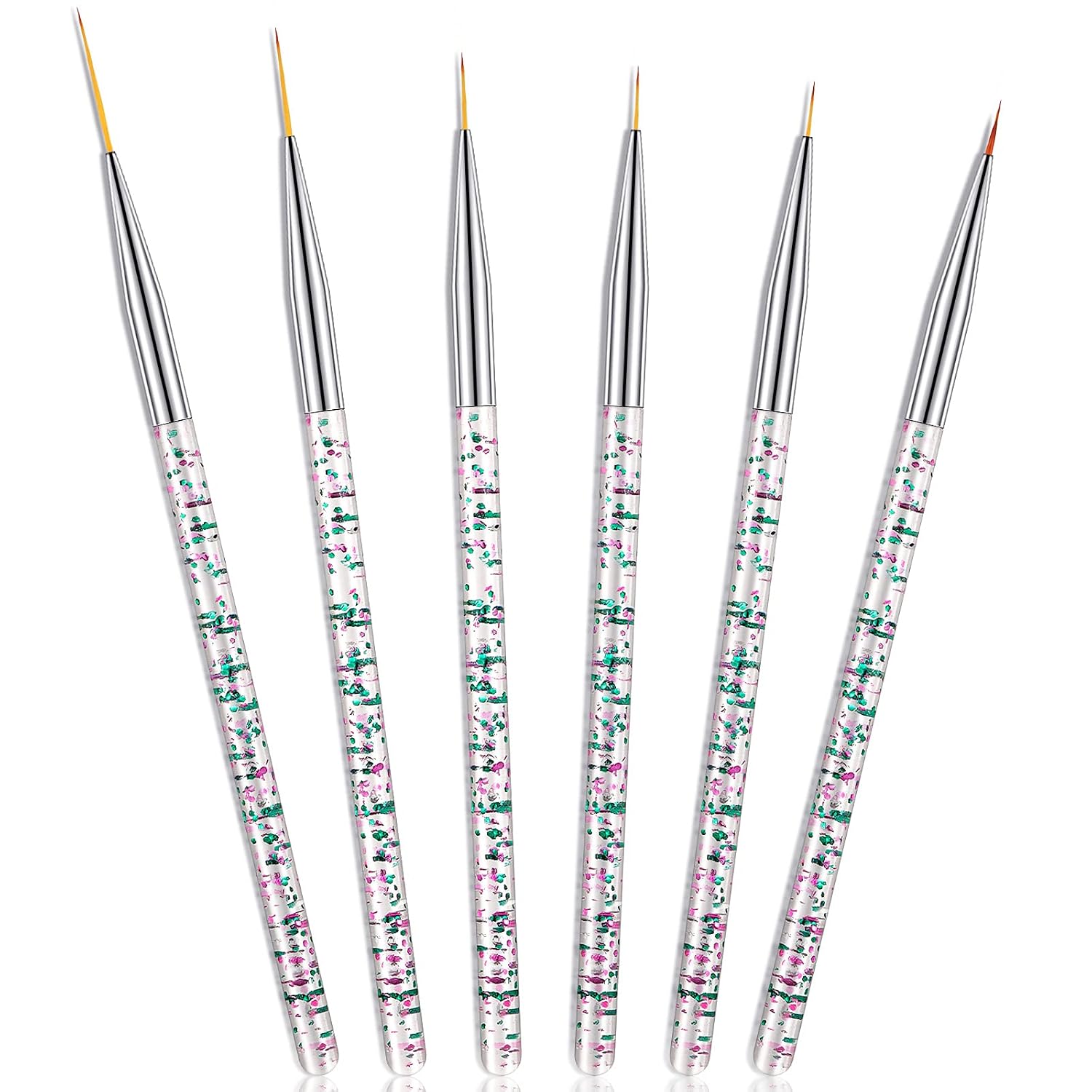 Maitys set of six fine-point liner brushes