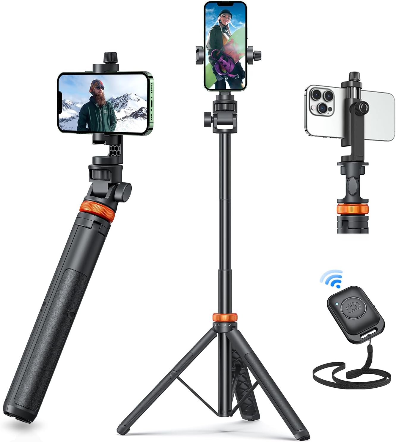 EUCOS 62 inch phone tripod with remote