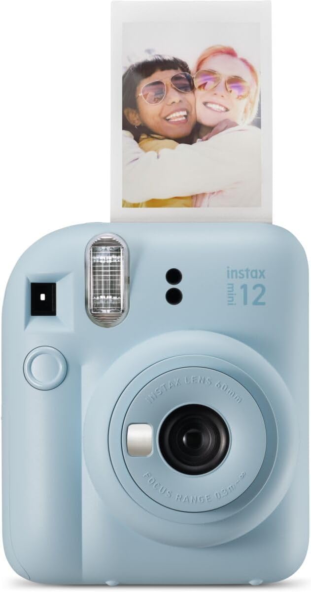 Fujifilm Instax Mini 12 instant camera in pastel blue