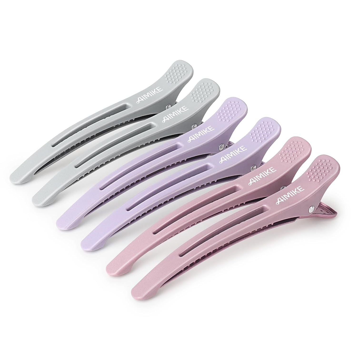 AIMIKE duckbill hair sectioning clips with silicone band, 6 pieces