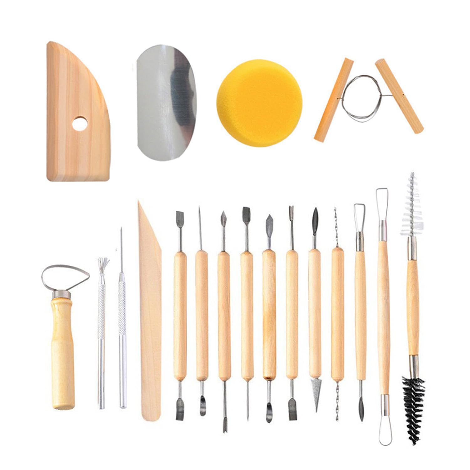 19-piece clay sculpting and pottery tool set