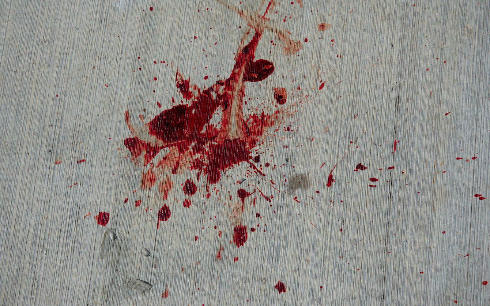 Stage blood spatter on concrete